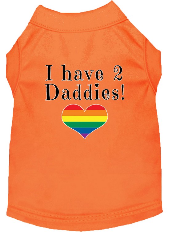 I have 2 Daddies Screen Print Dog Shirt Orange XXXL